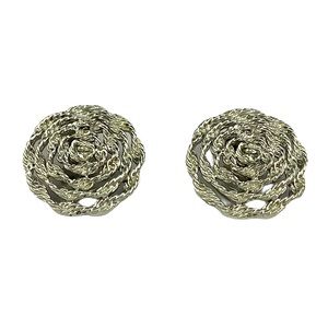 Vintage Lisner Silvertone Wrapped Chain Clip Earrings